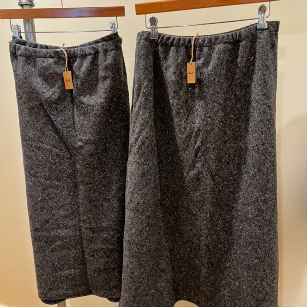 NWT CP Shades Women's Large Skirt Wool Maxi Gray Heather White Speck Heavyweight